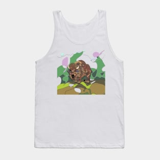 Bison. swirling abstract buffalo Tank Top